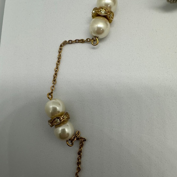 J. Crew Pearl and Rhinestone Bead Ribbon Necklace - Picture 3 of 3